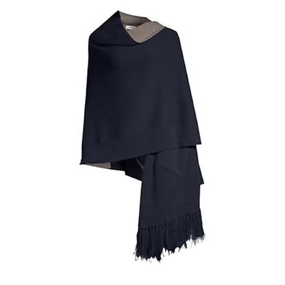 Yigal Azrouel Reversible Two Tone Cashmere Poncho - Picture 5 of 8